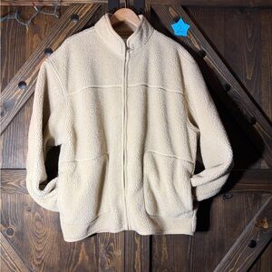 Old Navy Sherpa Zip Jacket – XL – Cream 🤍